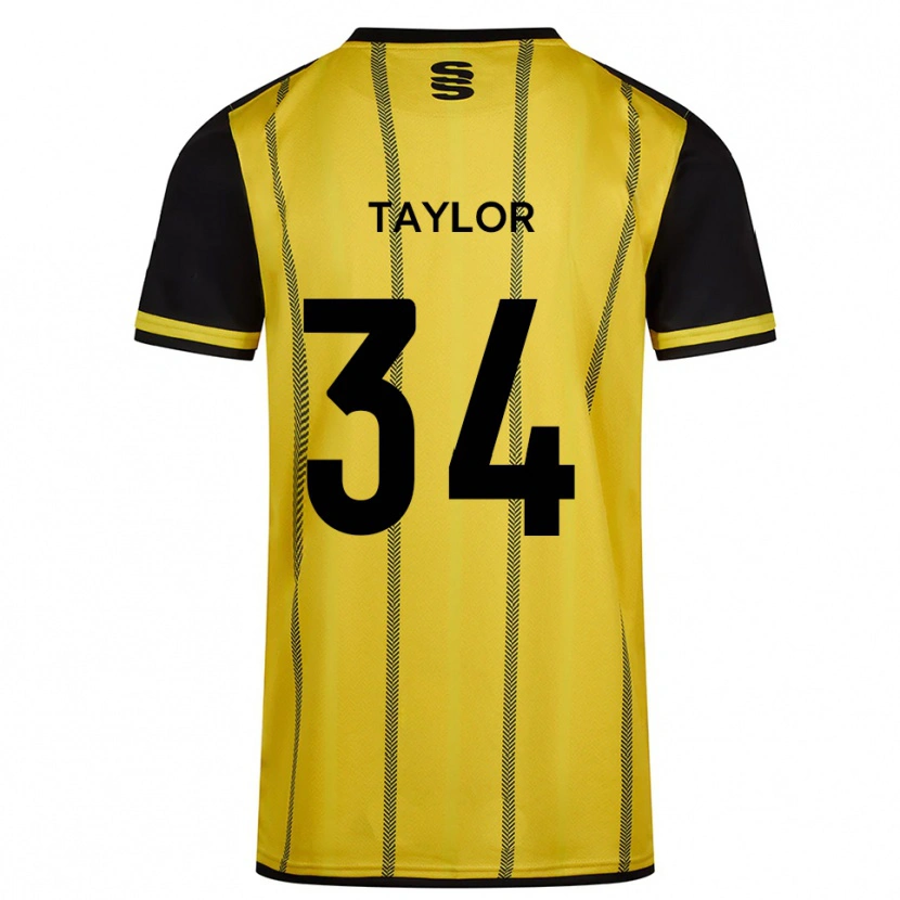 Danxen Herren James Taylor #34 Gelb Schwarz Auswärtstrikot Trikot 2025/26 T-Shirt