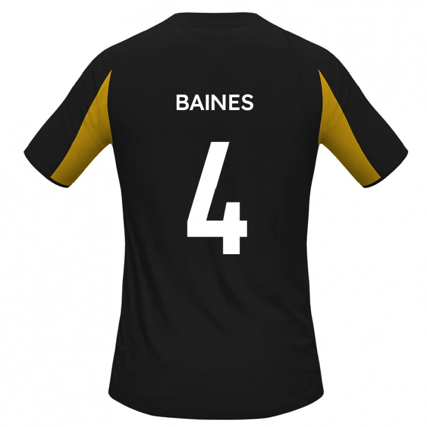 Danxen Herren Lewis Baines #4 Schwarz Gelb Auswärtstrikot Trikot 2025/26 T-Shirt