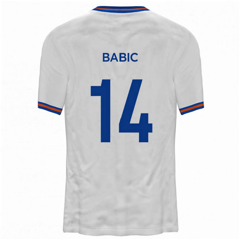 Danxen Herren Goran Babic #14 Weiß Blau Auswärtstrikot Trikot 2025/26 T-Shirt