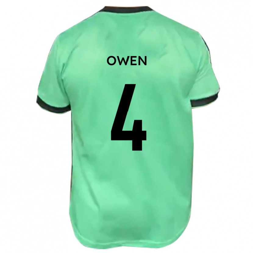 Danxen Herren Nathaniel Owen #4 Türkis Schwarz Auswärtstrikot Trikot 2025/26 T-Shirt