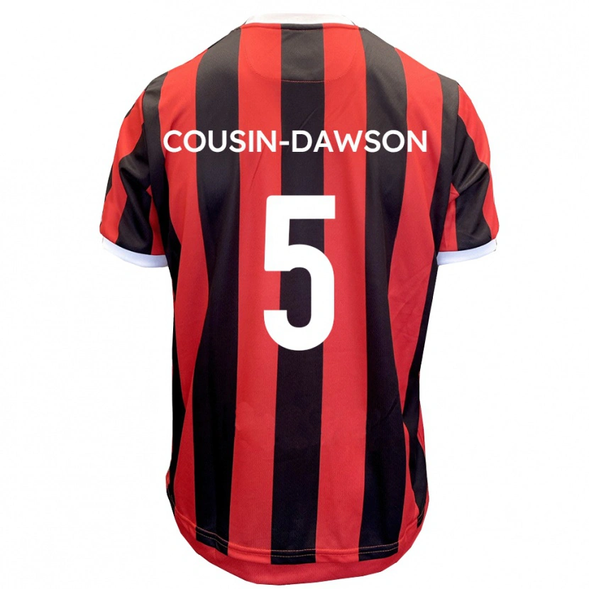 Danxen Herren Finn Cousin-Dawson #5 Rot Schwarz Auswärtstrikot Trikot 2025/26 T-Shirt