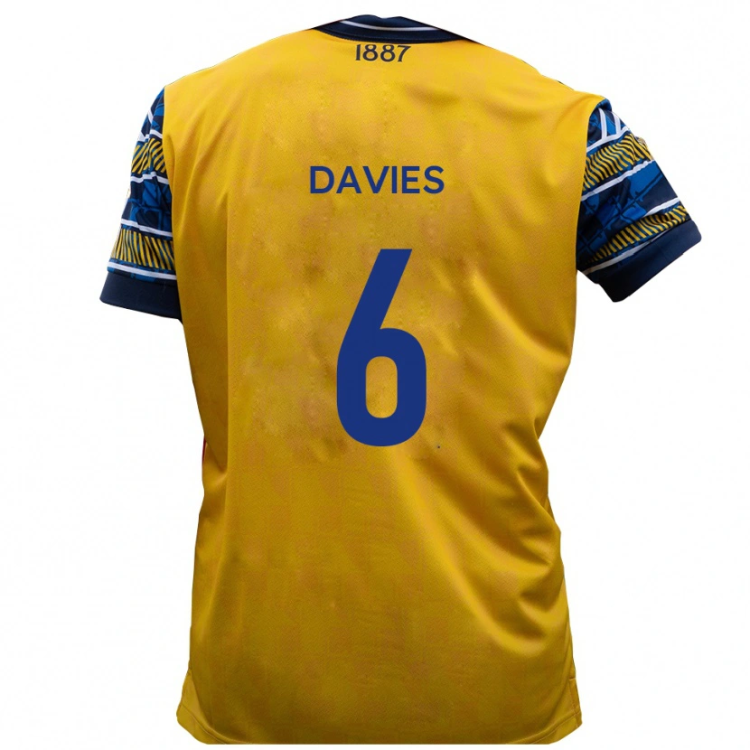Danxen Herren Dillan Davies #6 Gelb Schwarz Auswärtstrikot Trikot 2025/26 T-Shirt