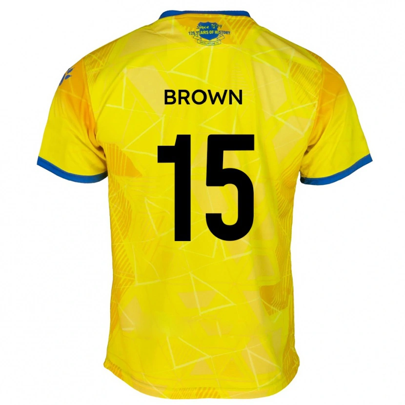 Danxen Herren Jed Brown #15 Gelb Blau Auswärtstrikot Trikot 2025/26 T-Shirt