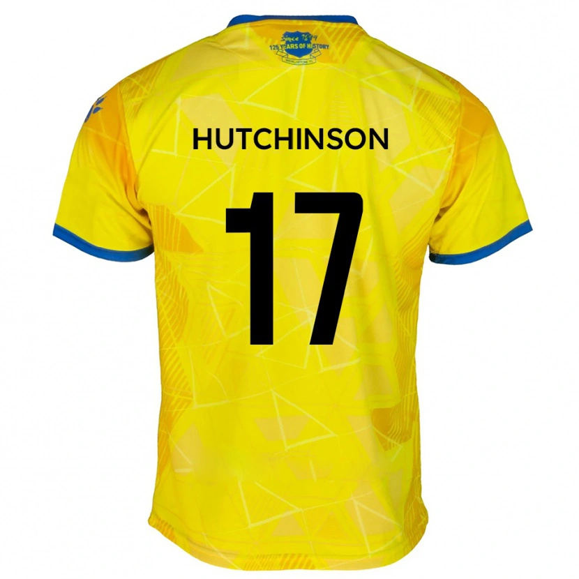 Danxen Herren Dom Hutchinson #17 Gelb Blau Auswärtstrikot Trikot 2025/26 T-Shirt