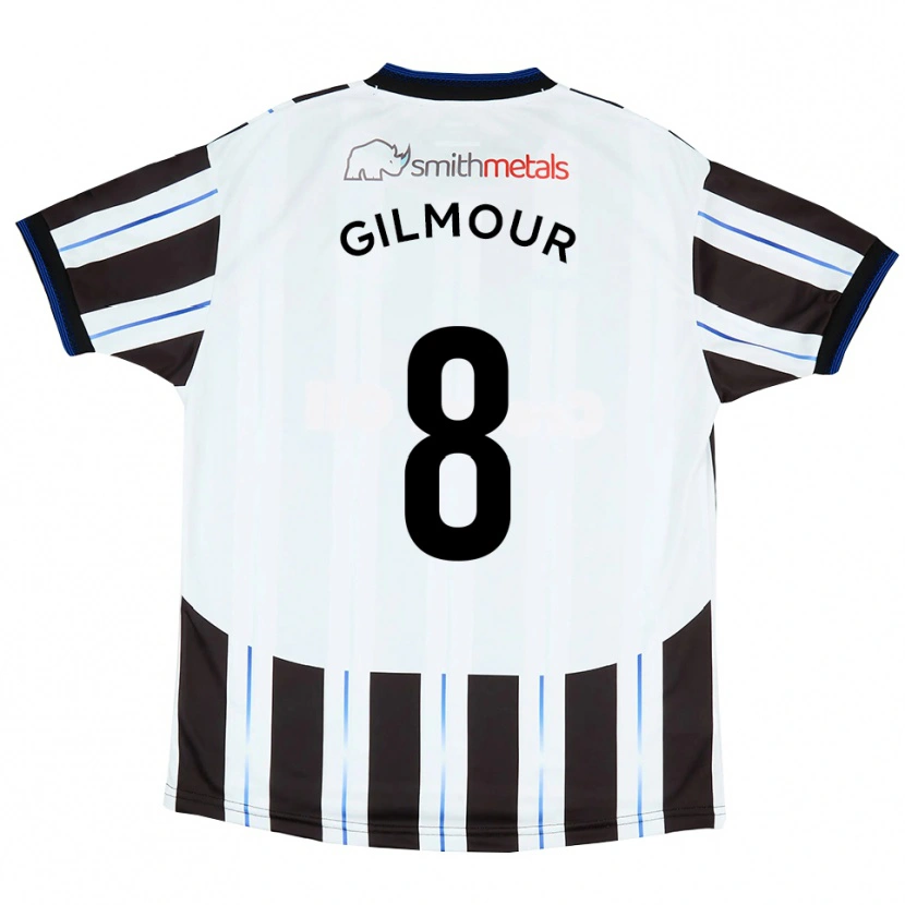 Danxen Herren Harvey Gilmour #8 Weiß Schwarz Auswärtstrikot Trikot 2025/26 T-Shirt