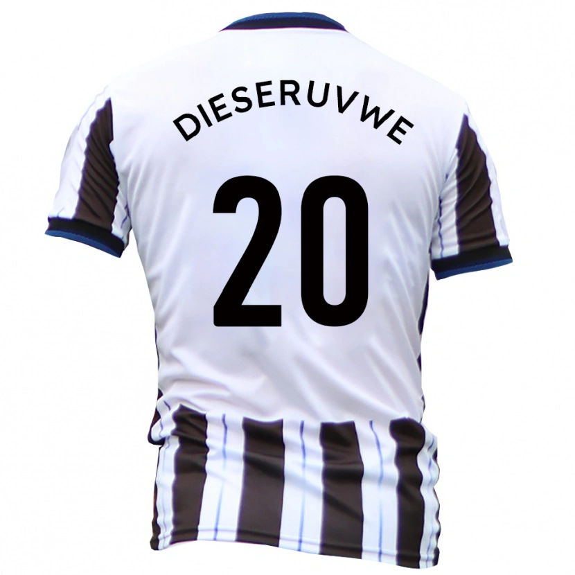 Danxen Herren Emmanuel Dieseruvwe #20 Weiß Schwarz Auswärtstrikot Trikot 2025/26 T-Shirt