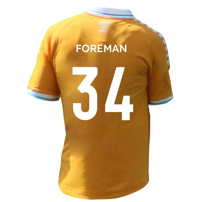 Danxen Herren Kian Foreman #34 Gelb Blau Auswärtstrikot Trikot 2025/26 T-Shirt
