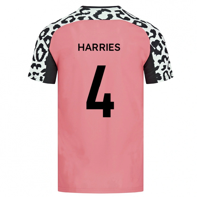 Danxen Herren Cian Harries #4 Pink Schwarz Auswärtstrikot Trikot 2025/26 T-Shirt