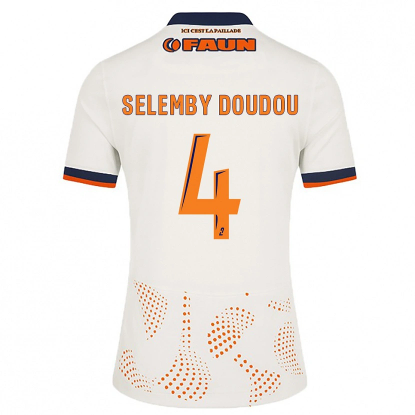 Danxen Herren Destin Selemby Doudou #4 Weiß Orange Auswärtstrikot Trikot 2025/26 T-Shirt