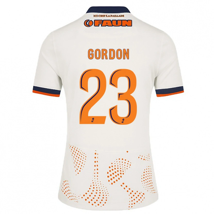 Danxen Herren Sh'nia Gordon #23 Weiß Orange Auswärtstrikot Trikot 2025/26 T-Shirt