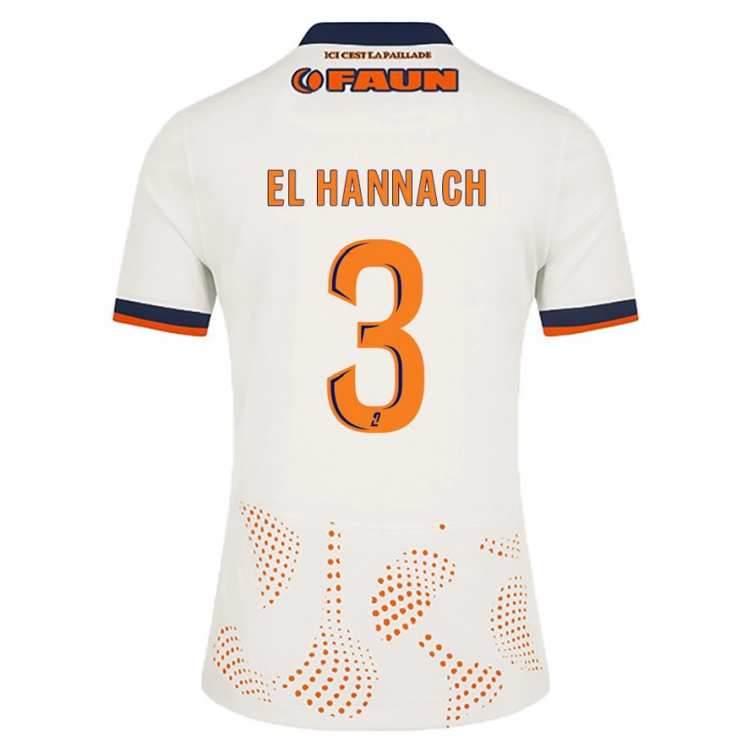 Danxen Herren Naoufel El Hannach #3 Weiß Orange Auswärtstrikot Trikot 2025/26 T-Shirt