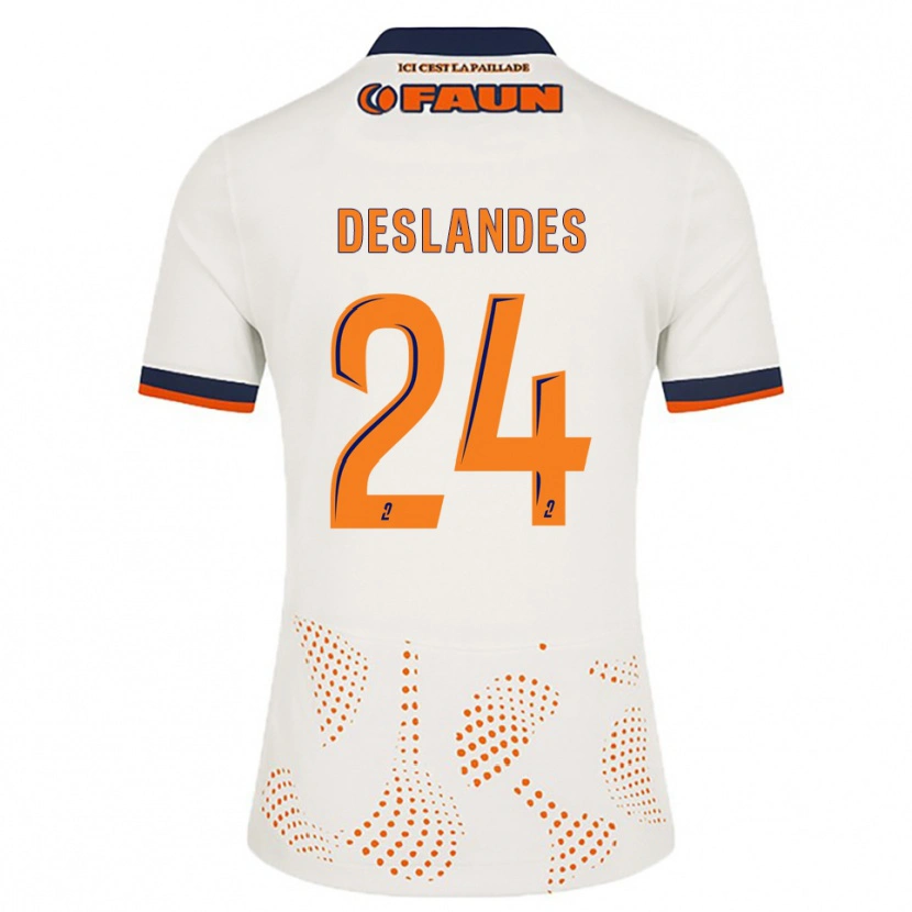 Danxen Herren Océane Deslandes #24 Weiß Orange Auswärtstrikot Trikot 2025/26 T-Shirt