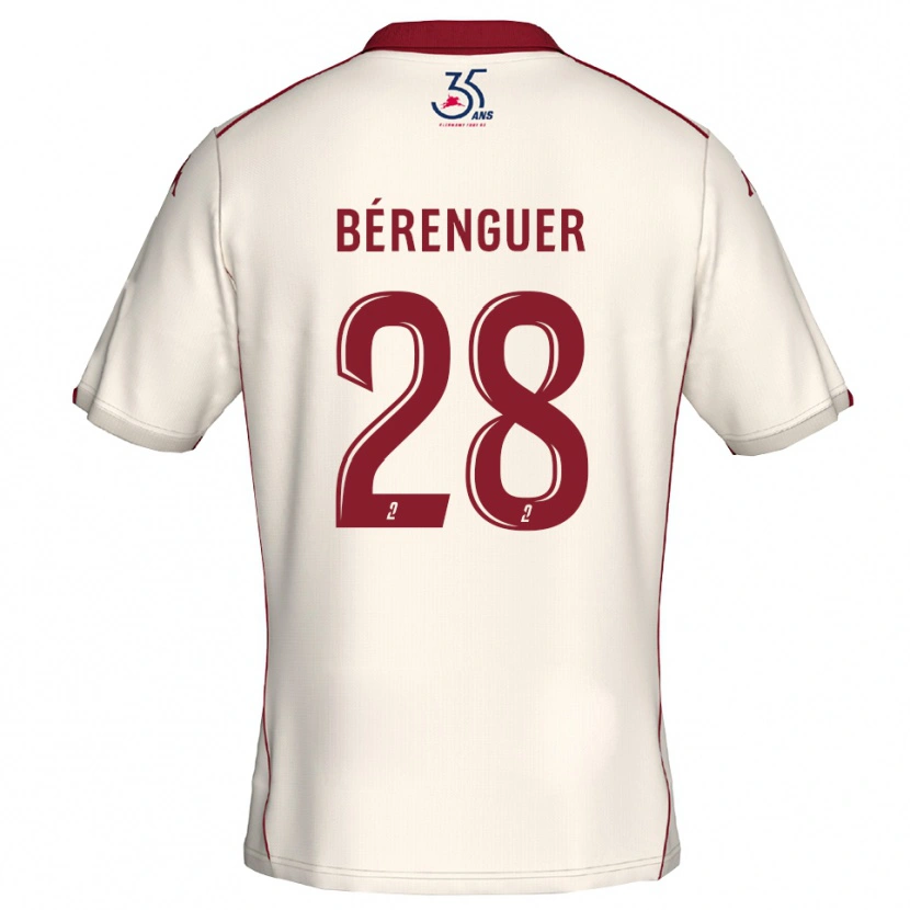 Danxen Herren Camille Bérenguer #28 Weiß Burgunder Auswärtstrikot Trikot 2025/26 T-Shirt