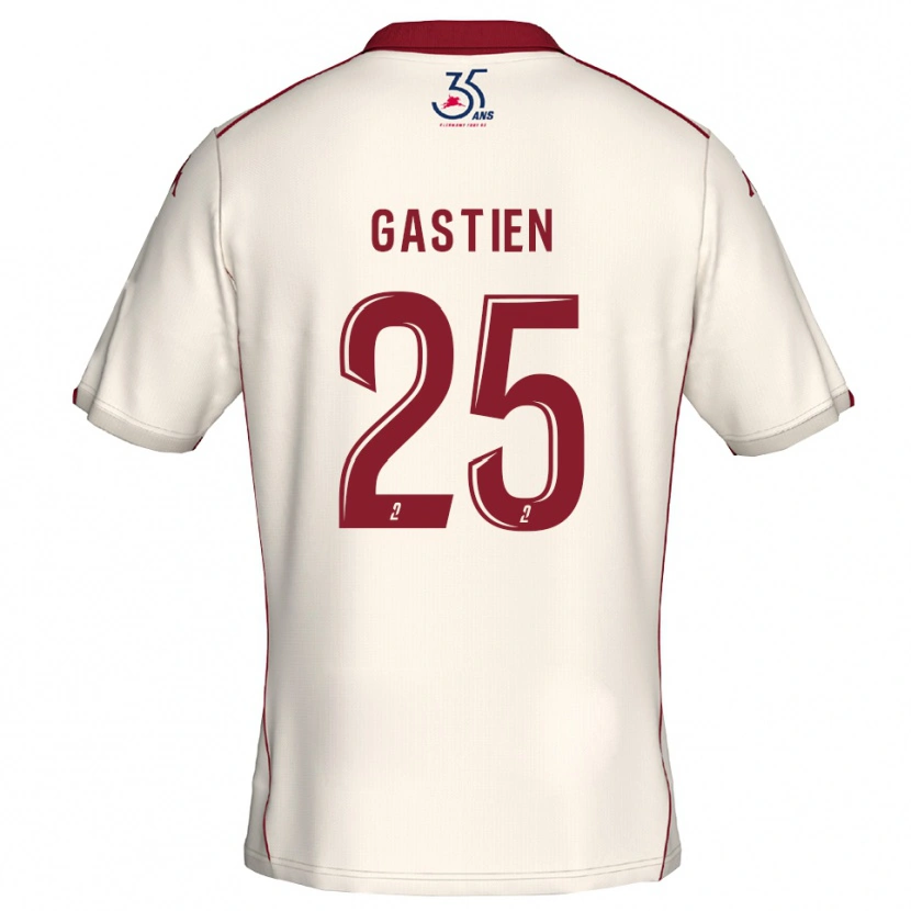 Danxen Herren Johan Gastien #25 Weiß Burgunder Auswärtstrikot Trikot 2025/26 T-Shirt