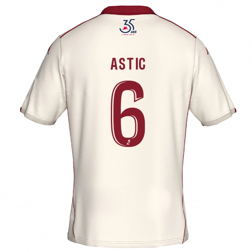 Danxen Herren Julien Astic #6 Weiß Burgunder Auswärtstrikot Trikot 2025/26 T-Shirt