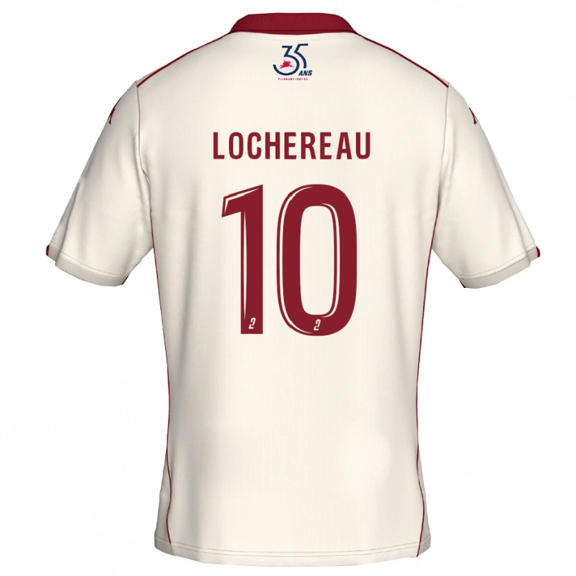 Danxen Herren Yad Lochereau #10 Weiß Burgunder Auswärtstrikot Trikot 2025/26 T-Shirt
