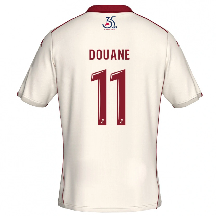 Danxen Herren Maïdine Douane #11 Weiß Burgunder Auswärtstrikot Trikot 2025/26 T-Shirt