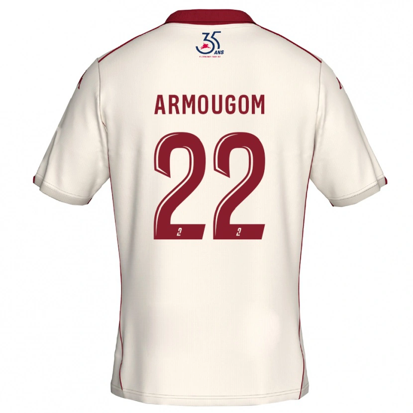 Danxen Herren Yoël Armougom #22 Weiß Burgunder Auswärtstrikot Trikot 2025/26 T-Shirt