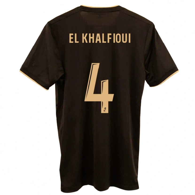 Danxen Herren Mehdi El Khalfioui #4 Blau Rot Auswärtstrikot Trikot 2025/26 T-Shirt
