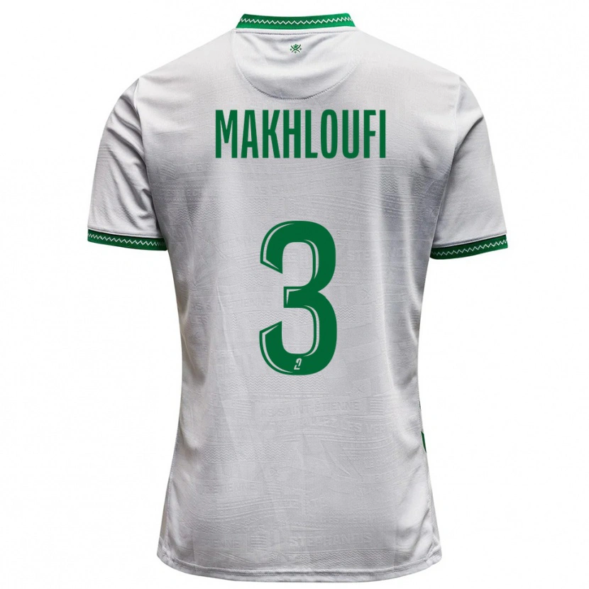 Danxen Herren Maedine Makhloufi #3 Weiß Grün Auswärtstrikot Trikot 2025/26 T-Shirt