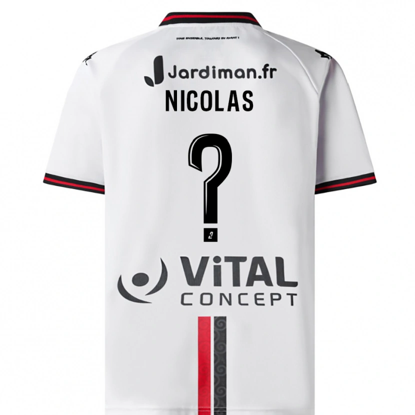 Danxen Herren Corentin Nicolas #0 Weiß Rot Auswärtstrikot Trikot 2025/26 T-Shirt