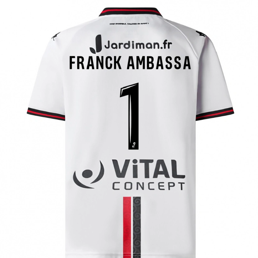 Danxen Herren Gaspard Franck Ambassa #1 Weiß Rot Auswärtstrikot Trikot 2025/26 T-Shirt