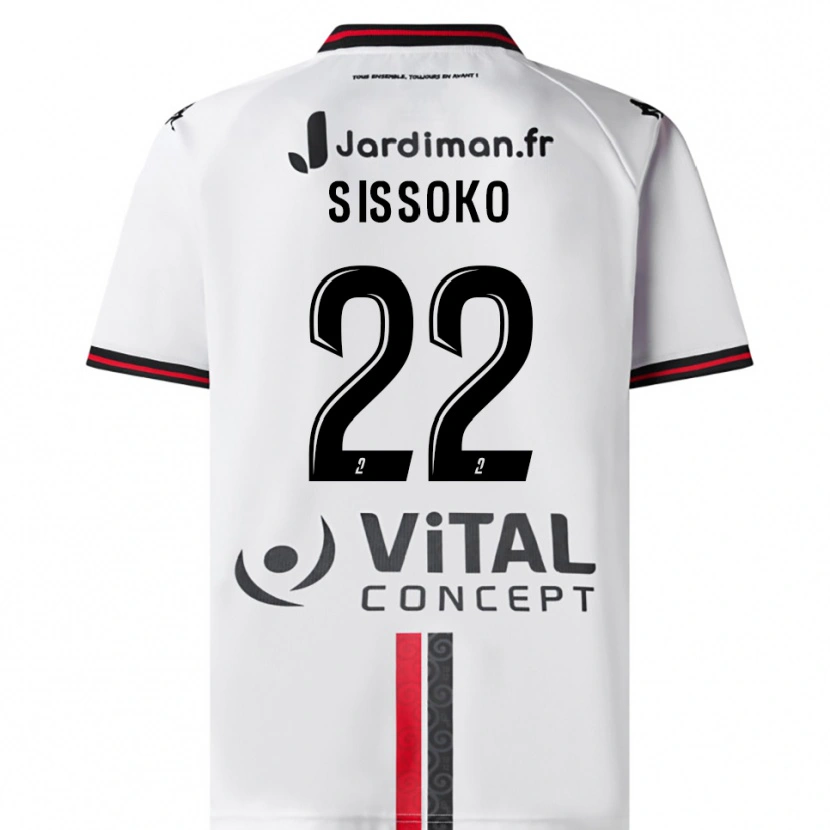 Danxen Herren Alpha Sissoko #22 Weiß Rot Auswärtstrikot Trikot 2025/26 T-Shirt