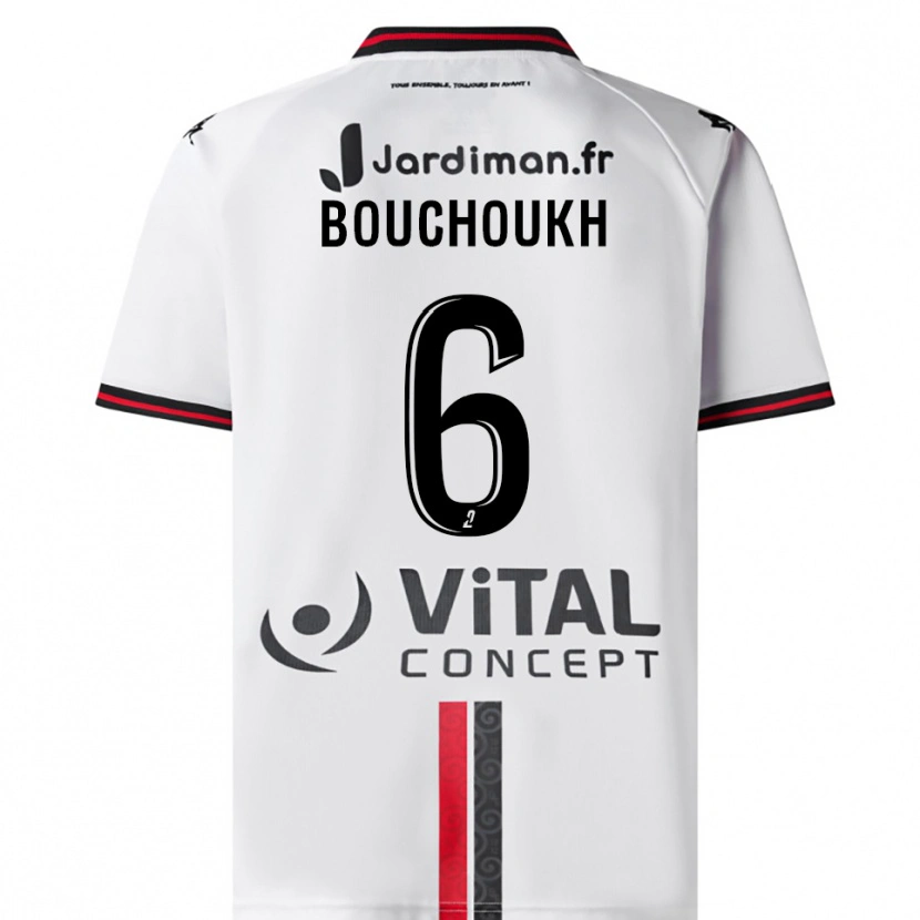 Danxen Herren Ahmed Bouchoukh #6 Weiß Rot Auswärtstrikot Trikot 2025/26 T-Shirt