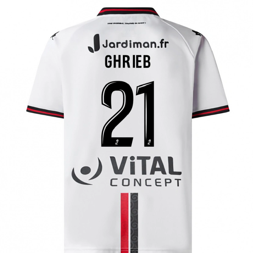 Danxen Herren Rayan Ghrieb #21 Weiß Rot Auswärtstrikot Trikot 2025/26 T-Shirt