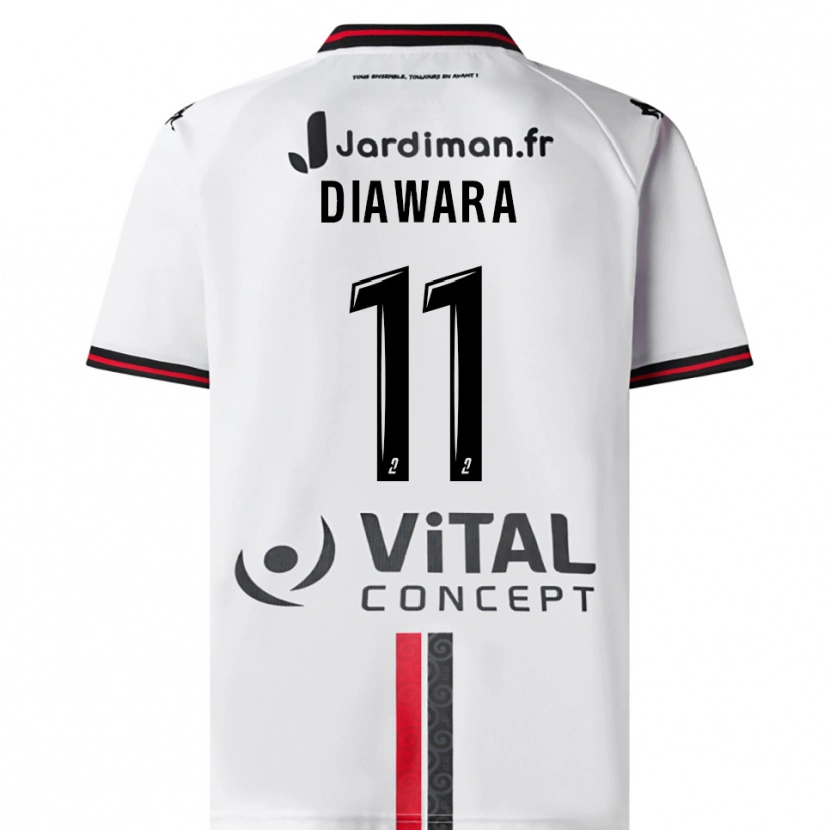 Danxen Herren Mamadou Diawara #11 Weiß Rot Auswärtstrikot Trikot 2025/26 T-Shirt