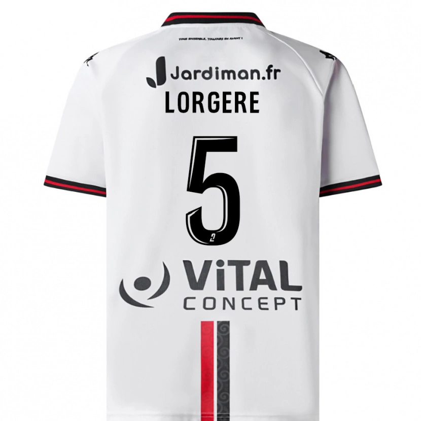 Danxen Herren Charlotte Lorgere #5 Weiß Rot Auswärtstrikot Trikot 2025/26 T-Shirt