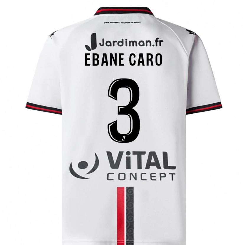Danxen Herren Noa Ebane Caro #3 Weiß Rot Auswärtstrikot Trikot 2025/26 T-Shirt