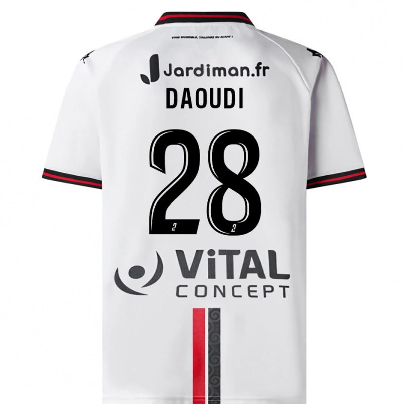 Danxen Herren Sana Daoudi #28 Weiß Rot Auswärtstrikot Trikot 2025/26 T-Shirt