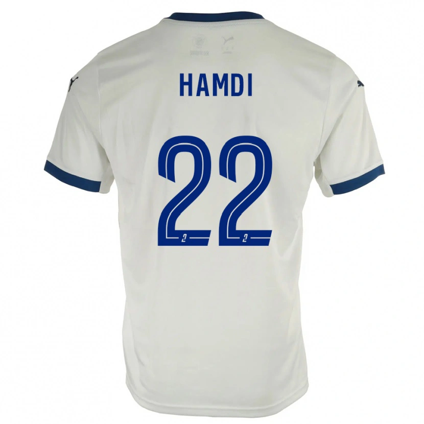 Danxen Herren Mathis Hamdi #22 Weiß Blau Auswärtstrikot Trikot 2025/26 T-Shirt