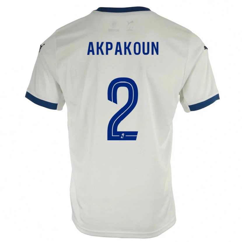 Danxen Herren Tom Akpakoun #2 Weiß Blau Auswärtstrikot Trikot 2025/26 T-Shirt