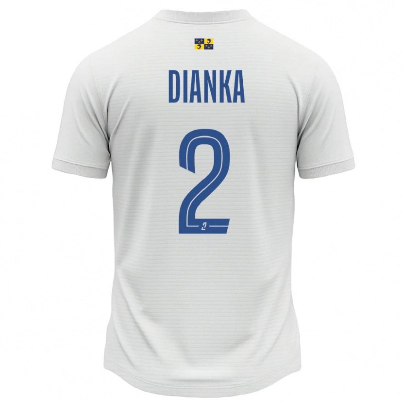 Danxen Herren Djibril Dianka #2 Weiß Blau Auswärtstrikot Trikot 2025/26 T-Shirt