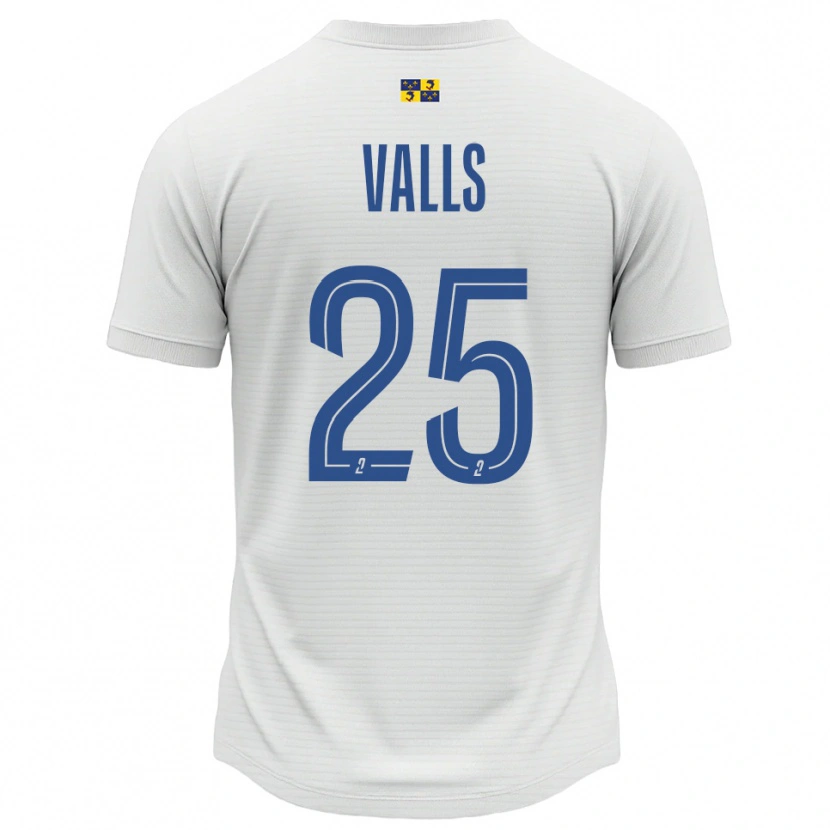 Danxen Herren Théo Valls #25 Weiß Blau Auswärtstrikot Trikot 2025/26 T-Shirt