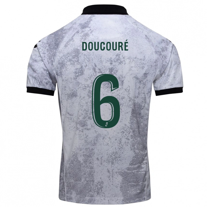 Danxen Herren Rayane Doucouré #6 Weiß Schwarz Auswärtstrikot Trikot 2025/26 T-Shirt