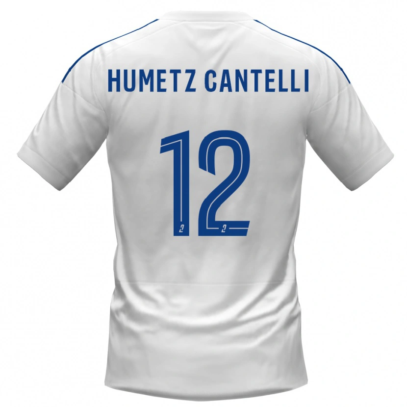 Danxen Herren Ange Humetz Cantelli #12 Weiß Blau Auswärtstrikot Trikot 2025/26 T-Shirt