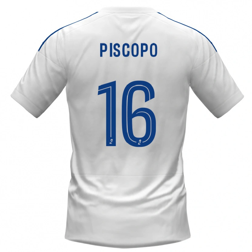 Danxen Herren Ange Piscopo #16 Weiß Blau Auswärtstrikot Trikot 2025/26 T-Shirt