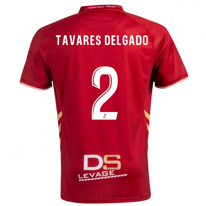 Danxen Herren Rony Tavares Delgado #2 Burgunder Gold Auswärtstrikot Trikot 2025/26 T-Shirt