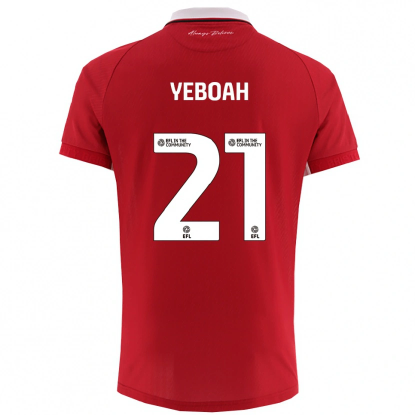 Danxen Damen Ephraim Yeboah #21 Rot Weiß Heimtrikot Trikot 2025/26 T-Shirt