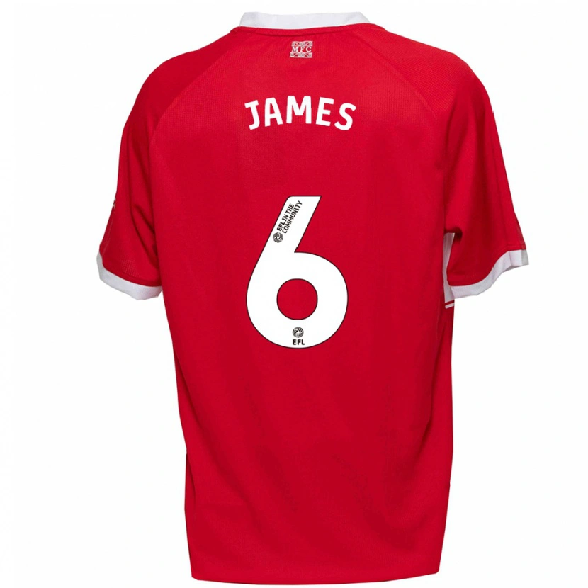Danxen Damen Daniel James #6 Rot Weiß Heimtrikot Trikot 2025/26 T-Shirt