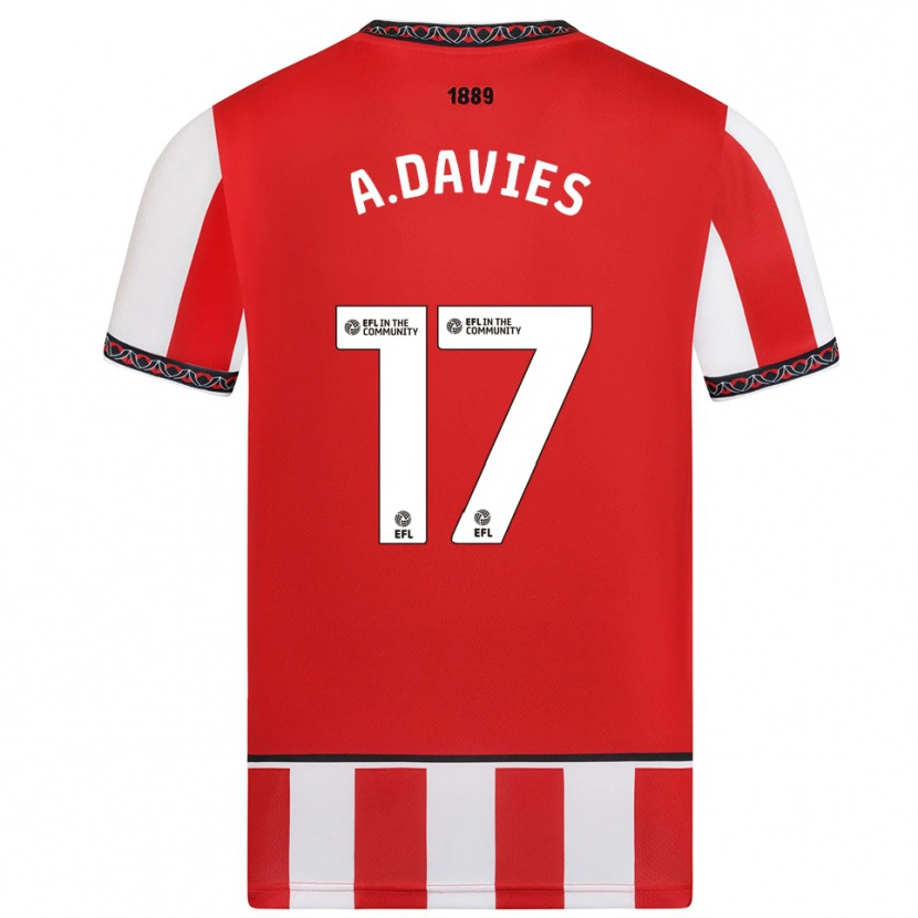 Danxen Damen Adam Davies #17 Rot Weiß Heimtrikot Trikot 2025/26 T-Shirt