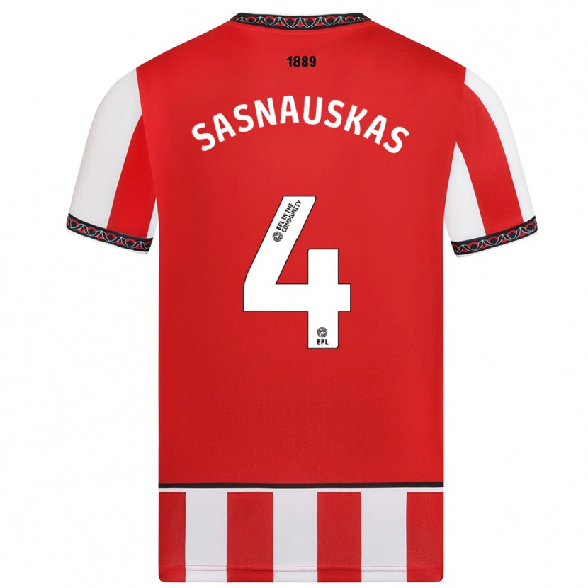 Danxen Damen Dovydas Sasnauskas #4 Rot Weiß Heimtrikot Trikot 2025/26 T-Shirt
