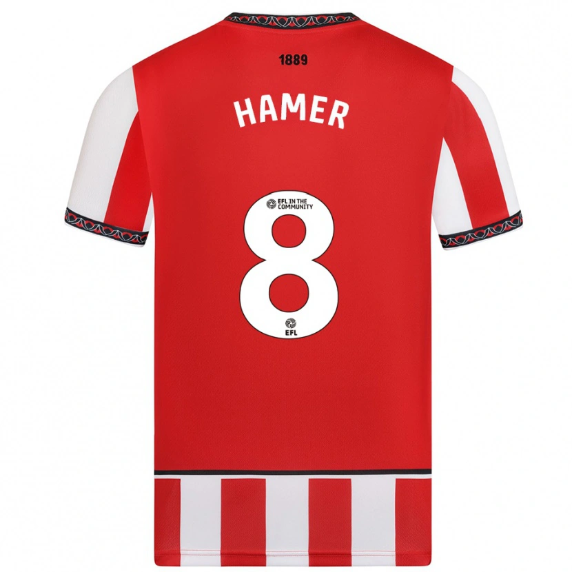Danxen Damen Gustavo Hamer #8 Rot Weiß Heimtrikot Trikot 2025/26 T-Shirt