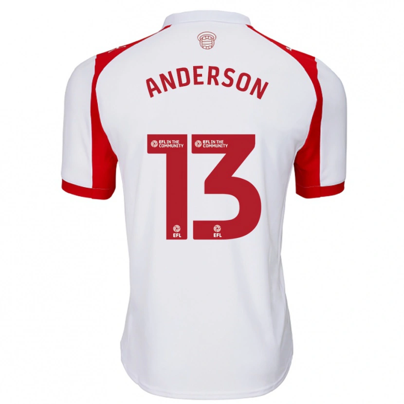 Danxen Damen Calum Anderson #13 Weiß Rot Heimtrikot Trikot 2025/26 T-Shirt