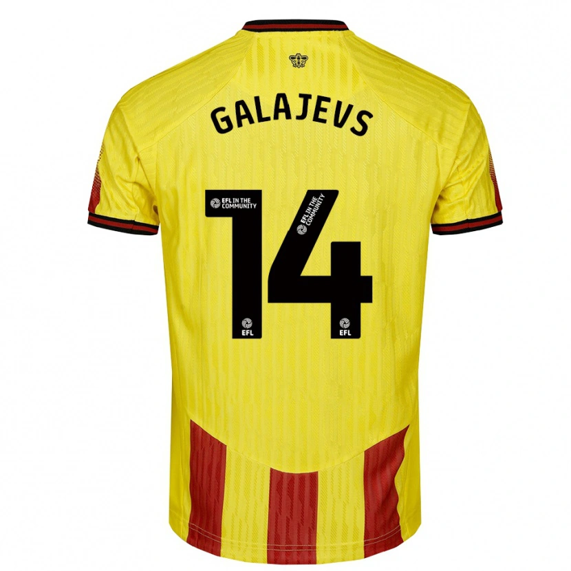 Danxen Damen Marats Galajevs #14 Gelb Rot Heimtrikot Trikot 2025/26 T-Shirt