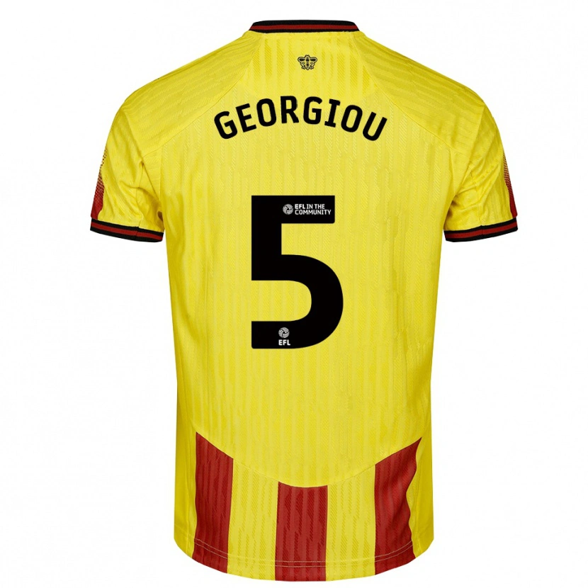 Danxen Damen Tom Georgiou #5 Gelb Rot Heimtrikot Trikot 2025/26 T-Shirt