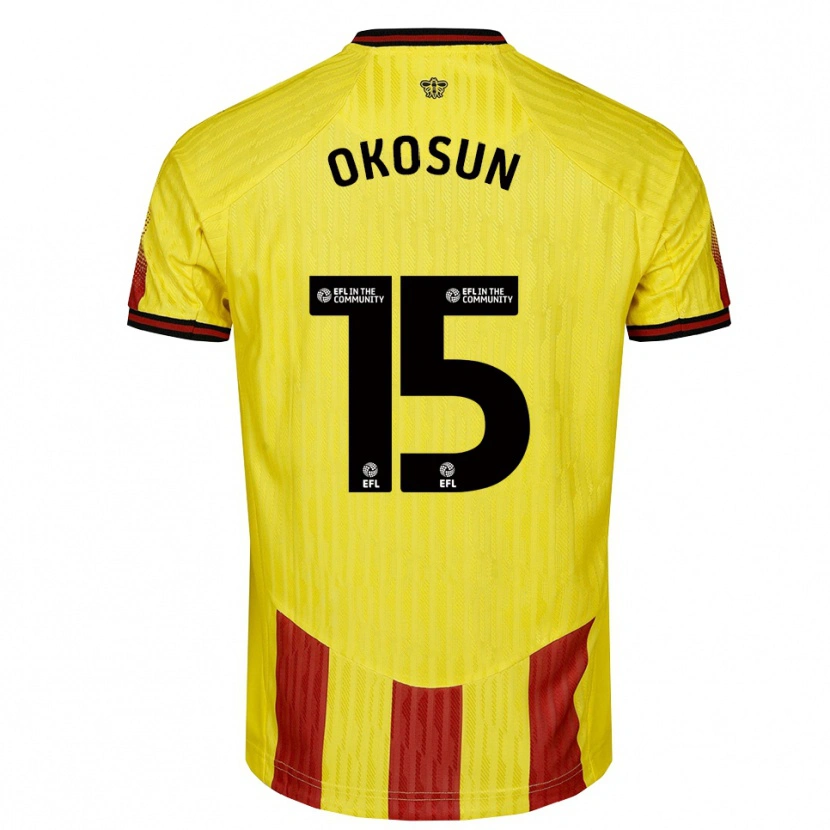 Danxen Damen Nickson Okosun #15 Gelb Rot Heimtrikot Trikot 2025/26 T-Shirt